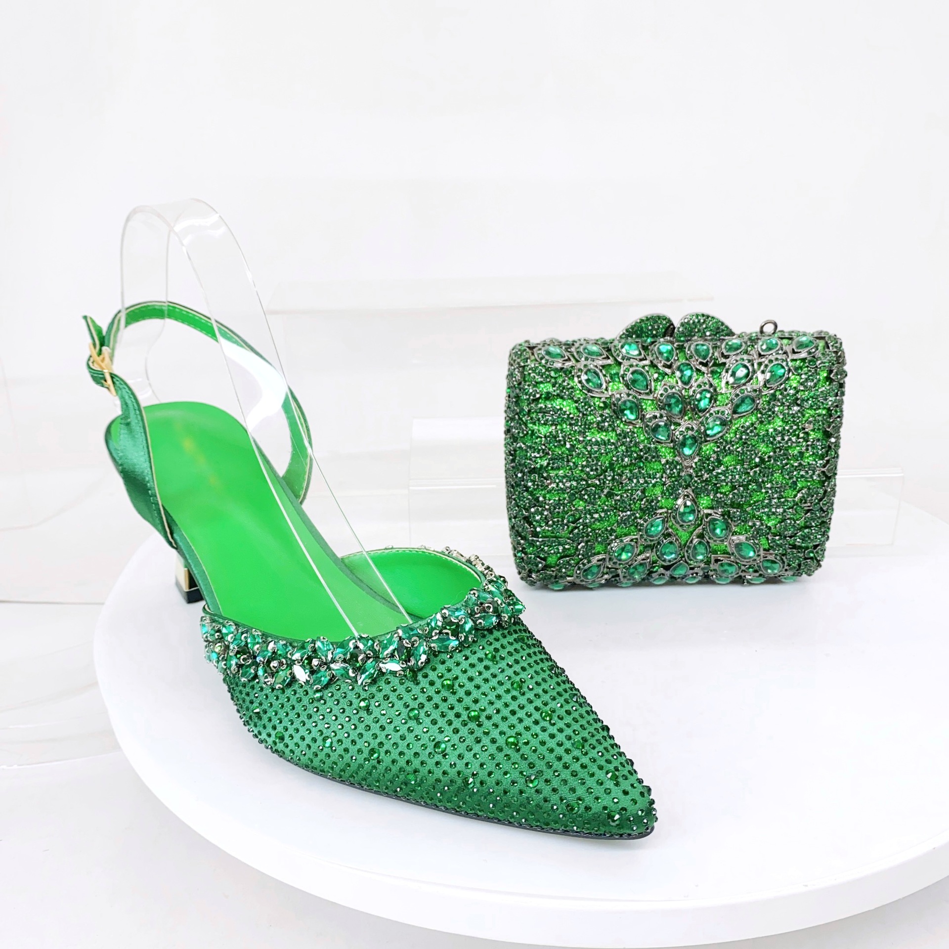 Bright Emerald Green Full Rhin - Women Bags And Purses 评论和价格