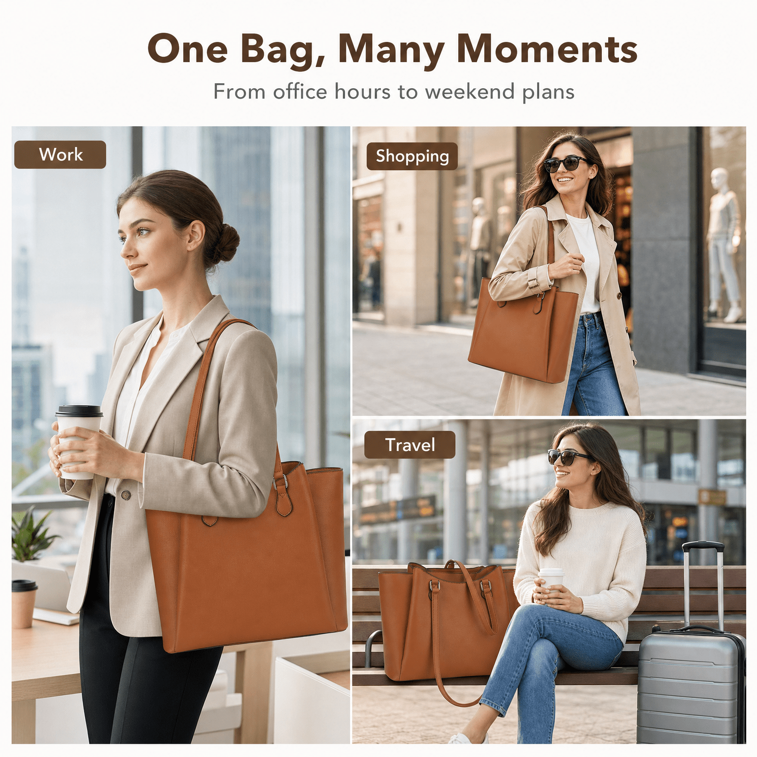 Tote Bag for Women, Large PU L - Women Bags And Purses 评论和价格