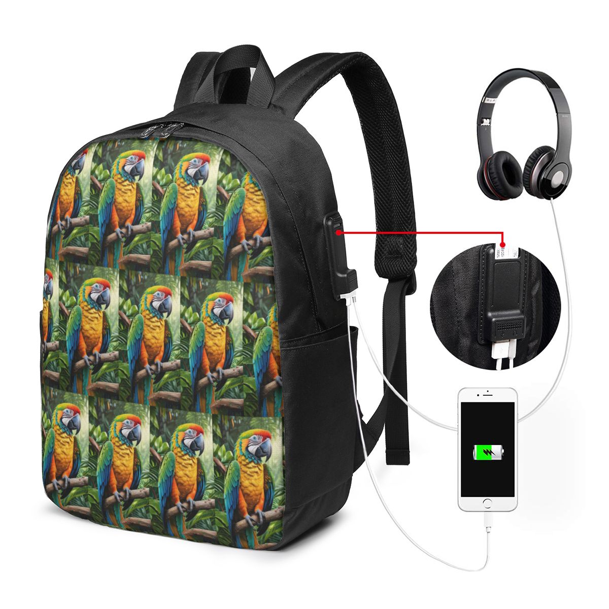 Cute Macaw Parrots Backpack Tr - Women Bags For Laptop 评论和价格