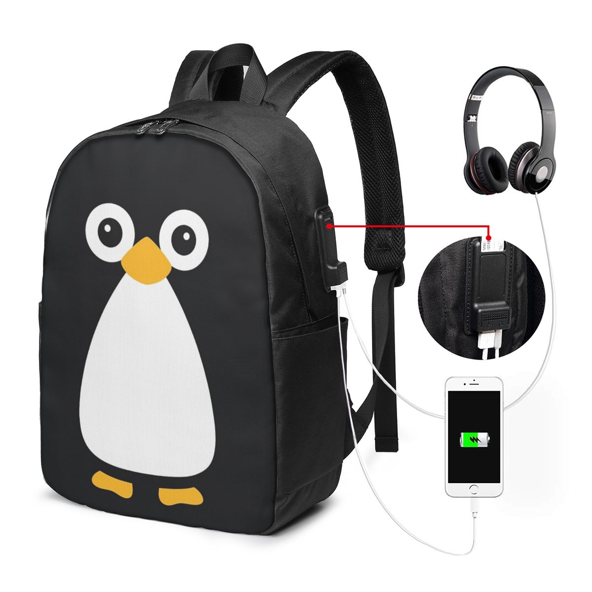 Cute Vector Penguin Backpack T - Women Bags For Laptop 评论和价格